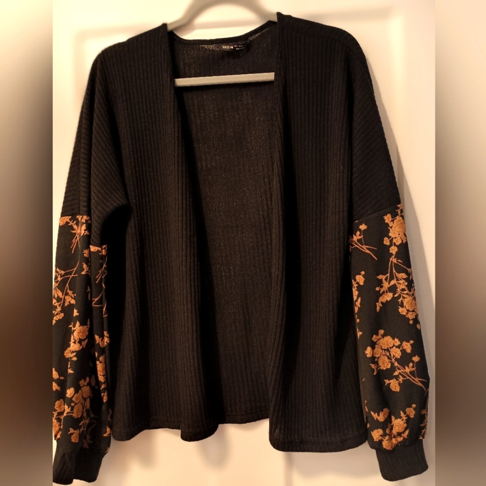 Women's Black Floral Sweater